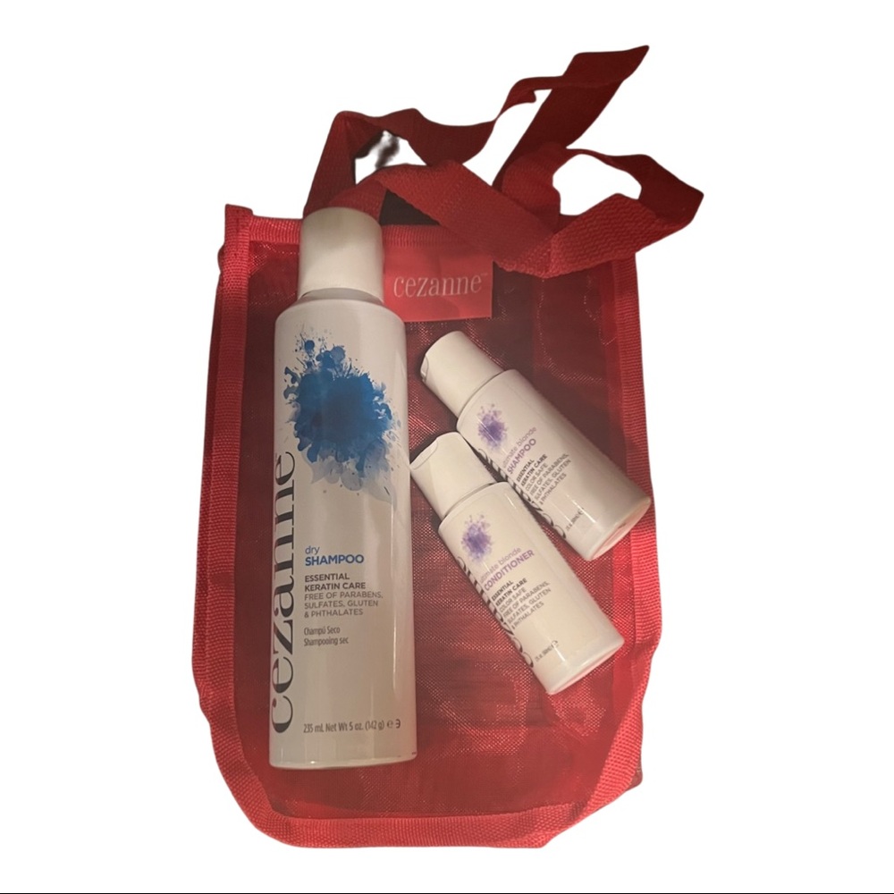 Cezanne Ultimate Blonde shampoo, Conditioner, Cezanne Dry Shampoo, & Pink Tote
